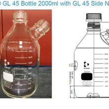 בקבוק מעבדה GL45 עם זרוע צד (Image no.1)
